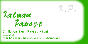 kalman papszt business card