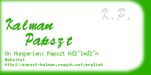 kalman papszt business card